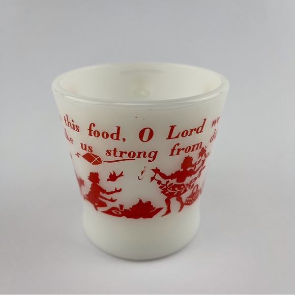 Fire King Anchor Hocking Milk Glass Prayer Mugs (2 cups) - Picture 3 of 14